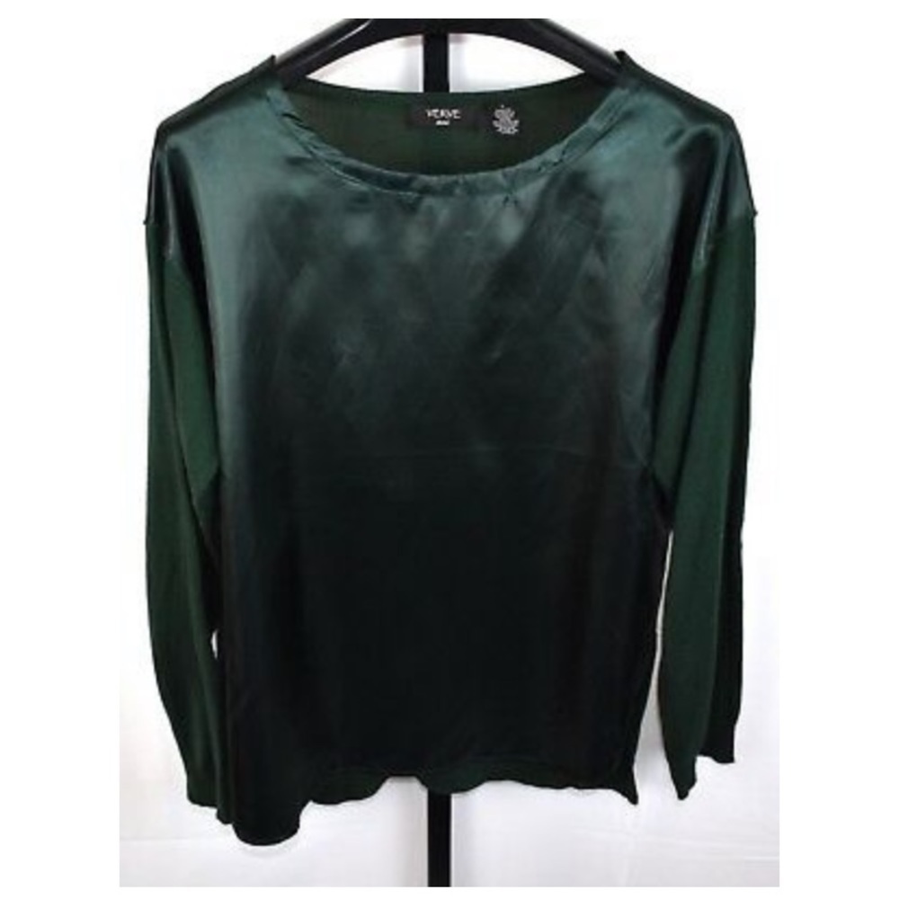 VERVE Dark Green Sweater with Silky Front